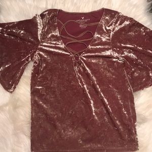 American Eagle Outfitters velvet blouse